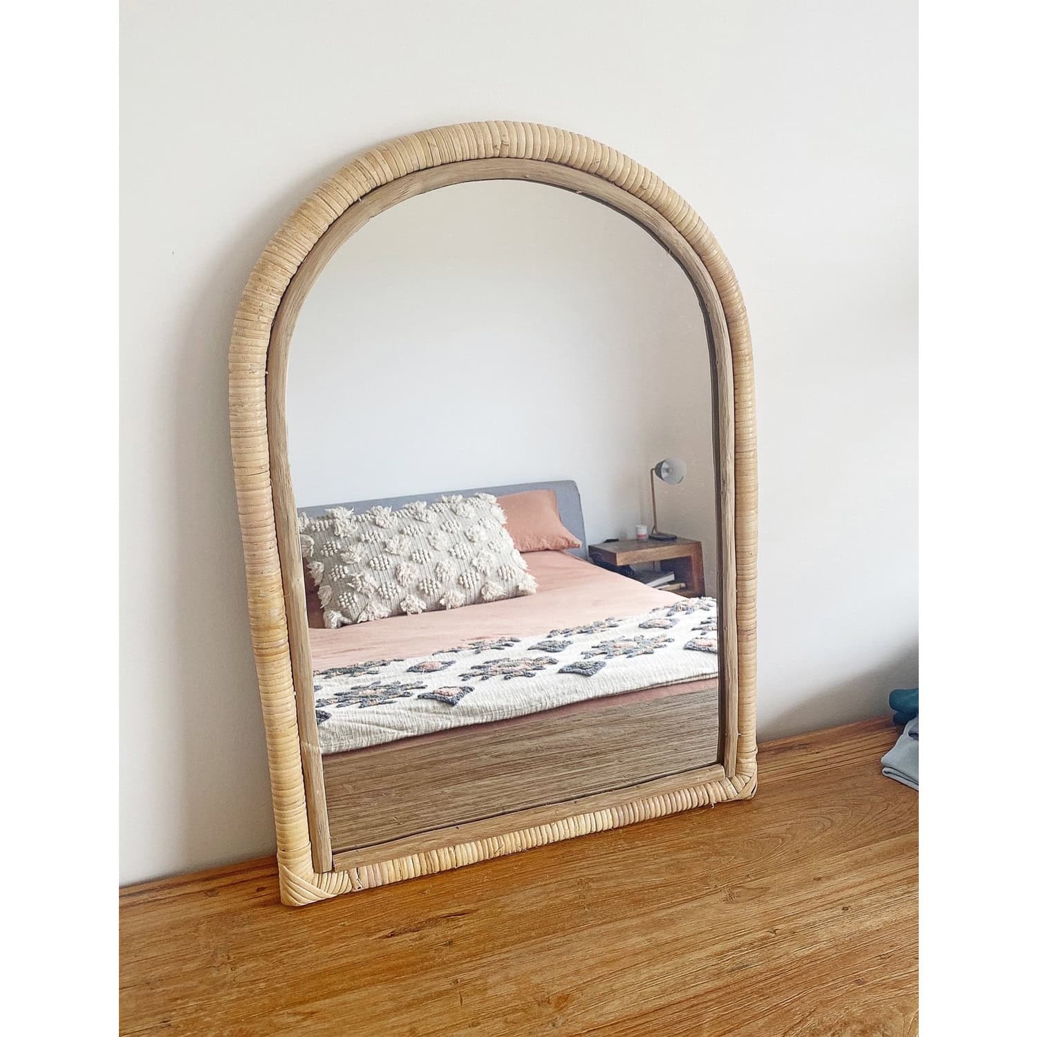 Handmade Rattan Wall Mirror, Real looking Mirror. - Image 2