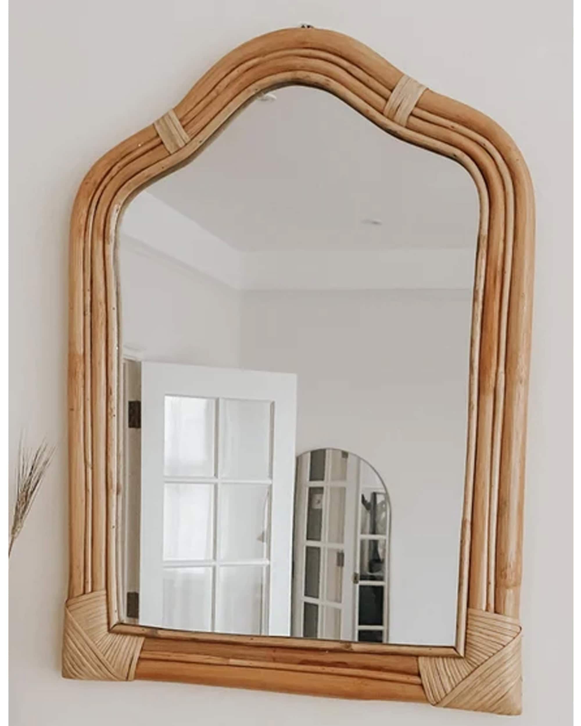 Handmade Rattan Wall Mirror, Real looking Mirror.