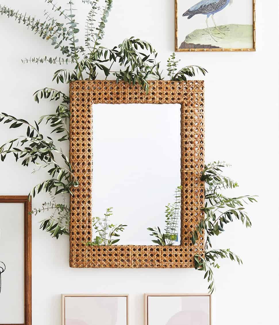 Handmade Rattan Wall Mirror, Real looking Mirror.