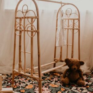 Rattan Clothing Rack with Hangers