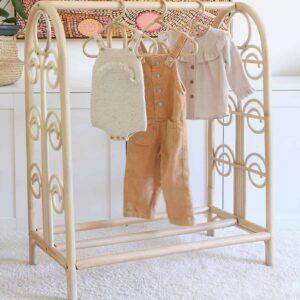 Rattan Clothing Rack with Hangers