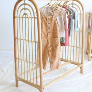 Rattan Clothing Rack with Hangers