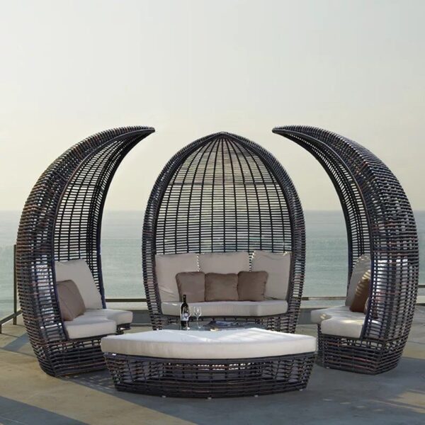 Handmade Rattan Outdoor Bed - Image 4