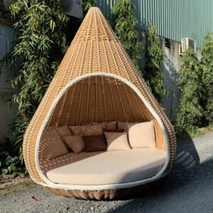 Handmade Rattan Outdoor Bed