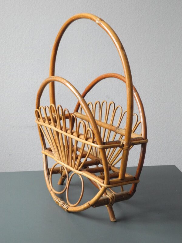 Handmade Rattan Magazine Rack - Image 4
