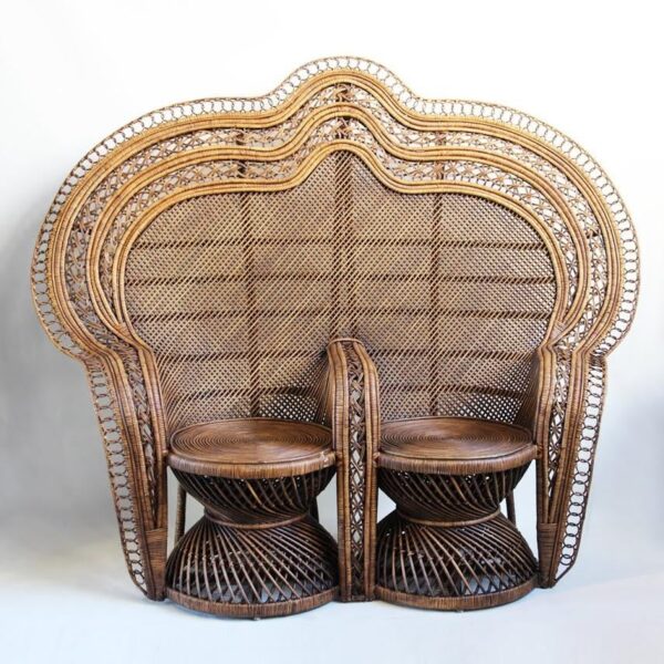 Handmade Rattan Peacock Double Chair - Image 2