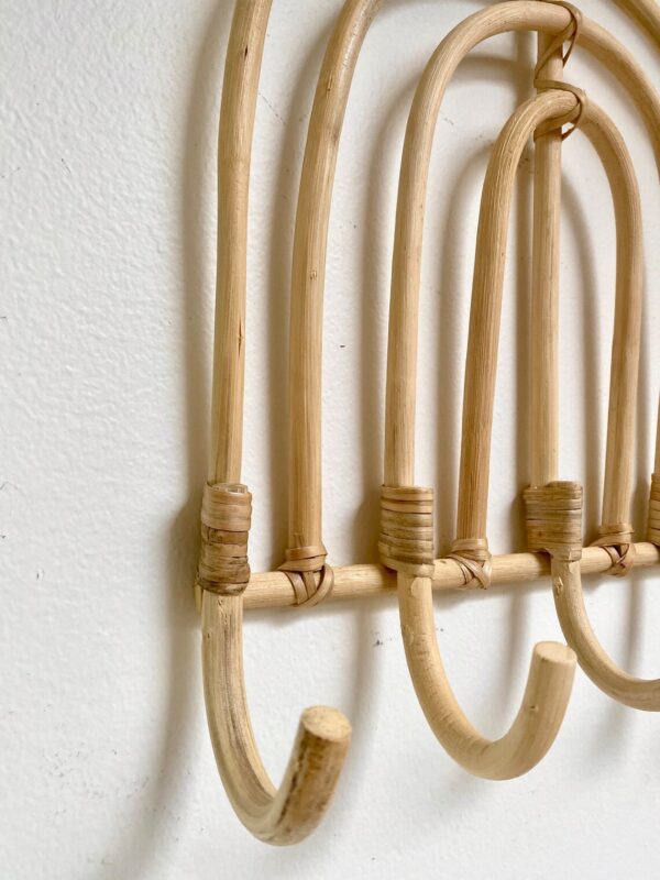 Handmade Rattan Rainbow Wall Hooks (Set of 2) - Image 2