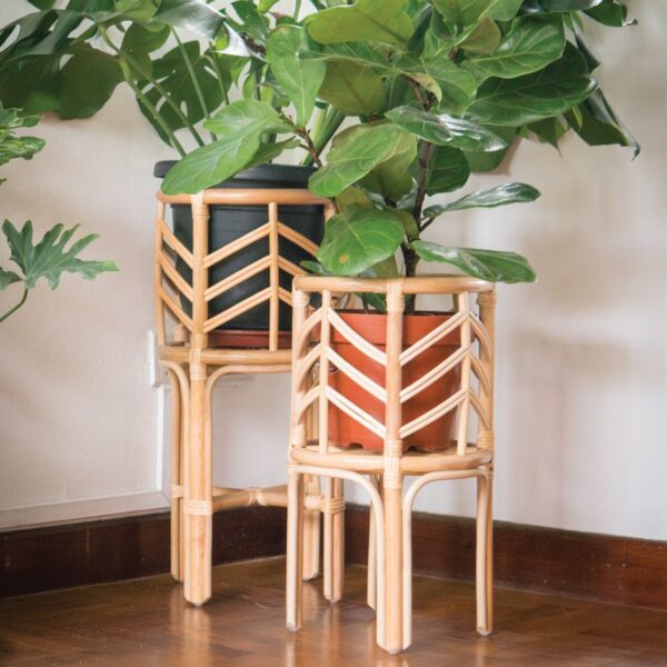 Handmade Rattan Plant Stand | Rattan Planter - Image 2