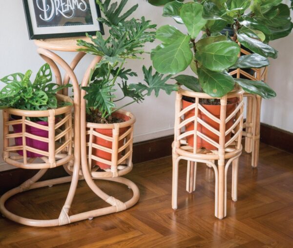 Handmade Rattan Plant Stand | Rattan Planter - Image 2