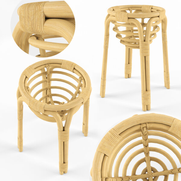 Handmade Rattan Plant Stand | Rattan Planter - Image 5