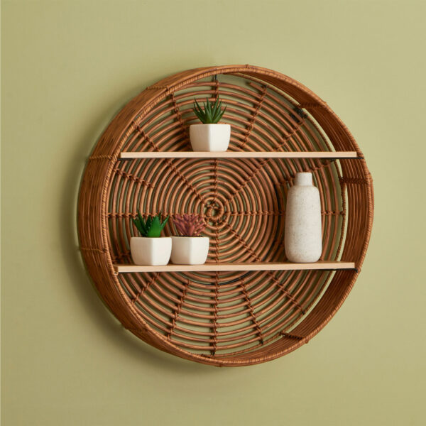 Handmade Rattan Wall Rack | Rattan Wall shelf - Image 2