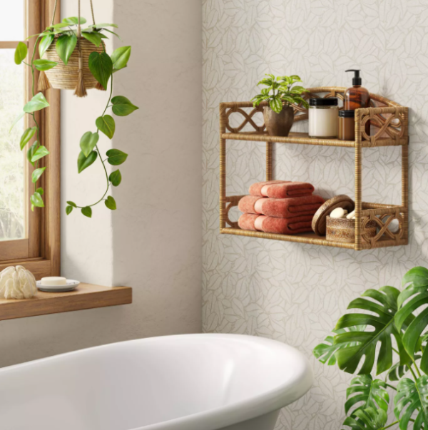 Handmade Rattan Wall Rack | Rattan Wall shelf - Image 2