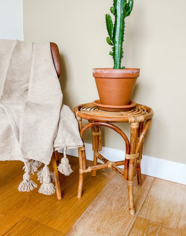 Handmade Rattan Stool - Image 2
