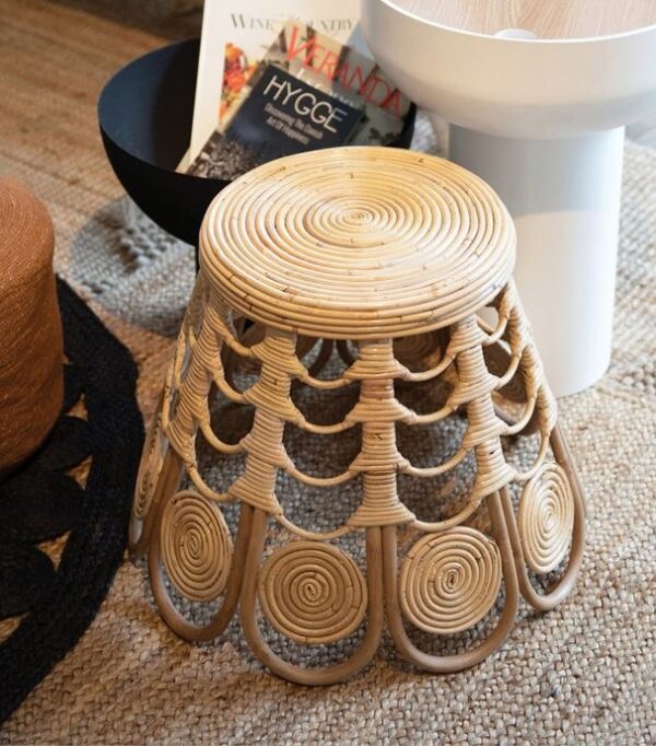 Handmade Rattan Stool - Image 2
