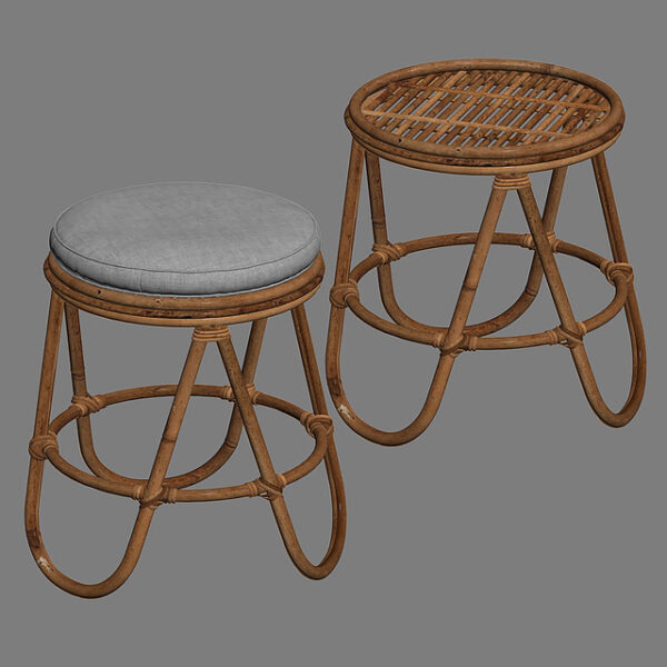 Handmade Rattan Stool - Image 3