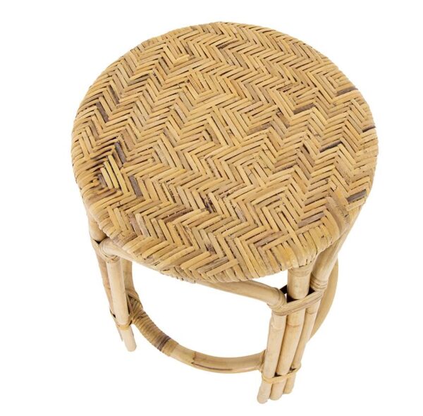 Handmade Rattan Stool - Image 2
