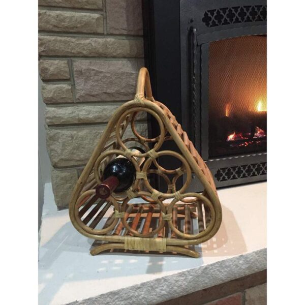 Handmade Rattan Wine Rack - Image 3