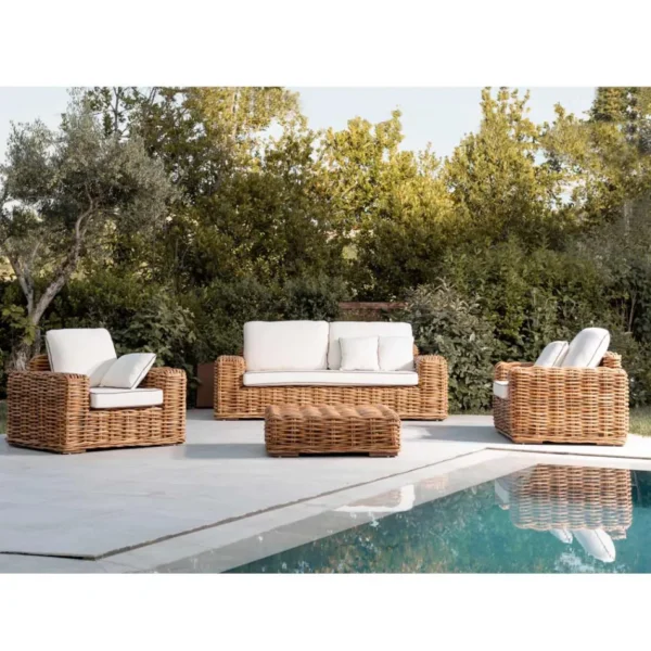 Handmade Rattan Sofa Set - Image 3