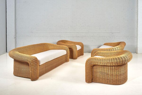 Handmade Rattan Sofa Set - Image 5