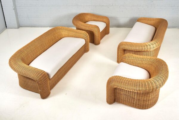 Handmade Rattan Sofa Set - Image 4