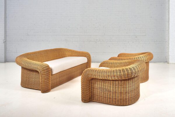 Handmade Rattan Sofa Set - Image 3