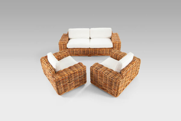 Handmade Rattan Sofa Set - Image 18