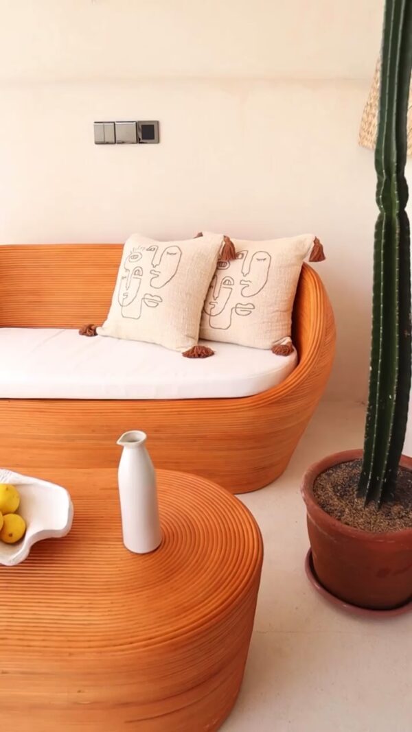 Handmade Rattan Sofa Set - Image 6
