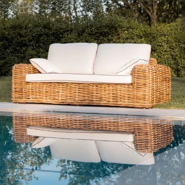 Handmade Rattan Sofa Set - Image 9