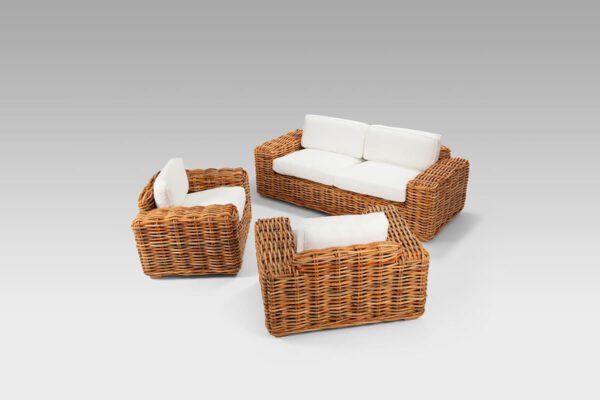 Handmade Rattan Sofa Set - Image 11