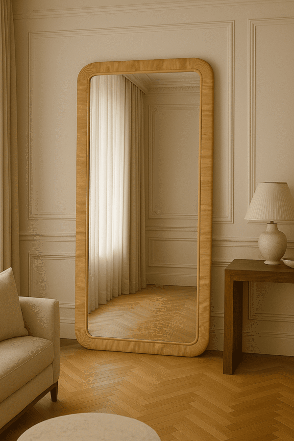 Handmade Rattan Wall Mirror, Real looking Mirror. - Image 5