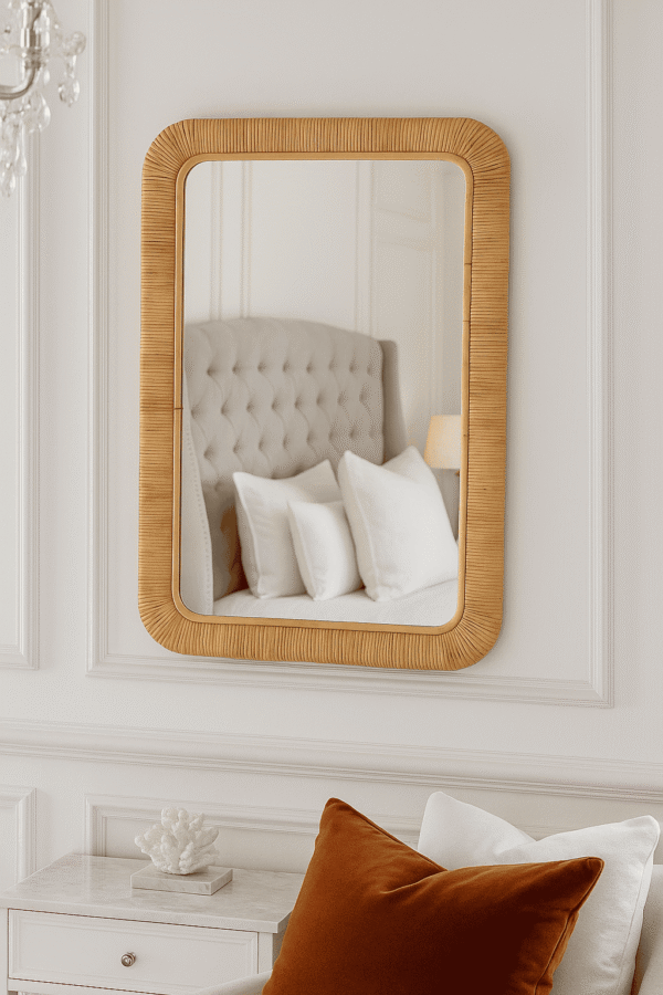 Handmade Rattan Wall Mirror, Real looking Mirror. - Image 10