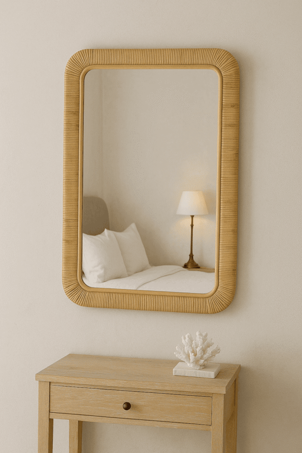 Handmade Rattan Wall Mirror, Real looking Mirror. - Image 11