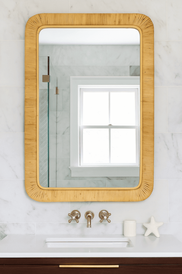 Handmade Rattan Wall Mirror, Real looking Mirror. - Image 15