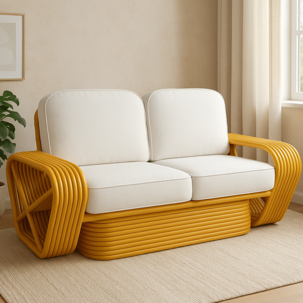 Handmade Rattan Sofa Set - Image 6