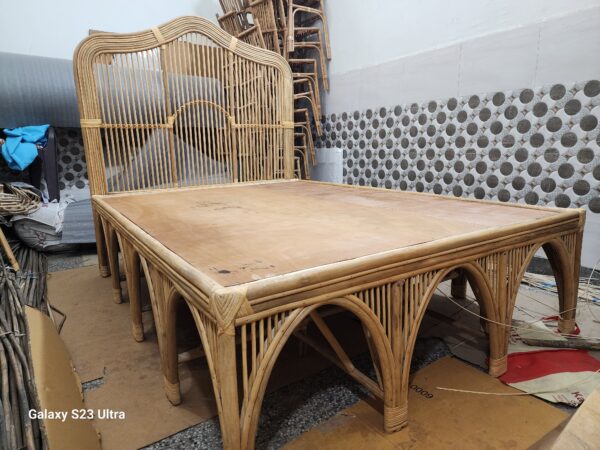 Handmade Rattan Bed, Chair and table - Image 3
