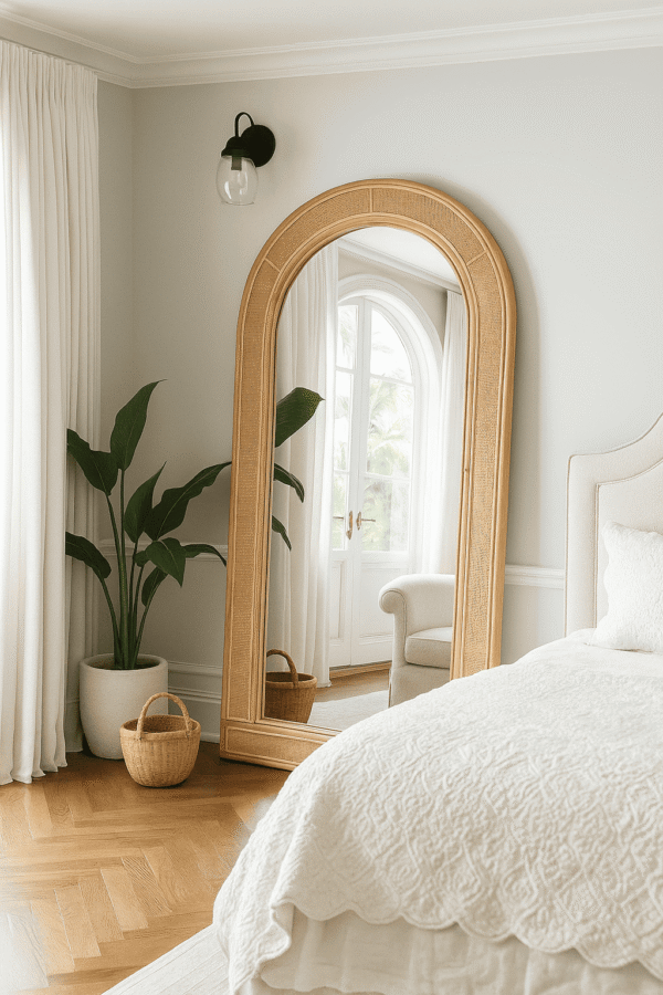 Handmade Rattan Wall Mirror, Real looking Mirror. - Image 2