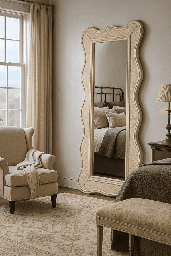 Handmade Rattan Wall Mirror, Real looking Mirror. - Image 2