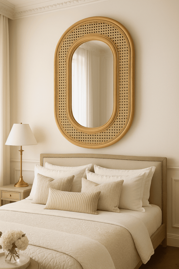 Handmade Rattan Wall Mirror, Real looking Mirror. - Image 10