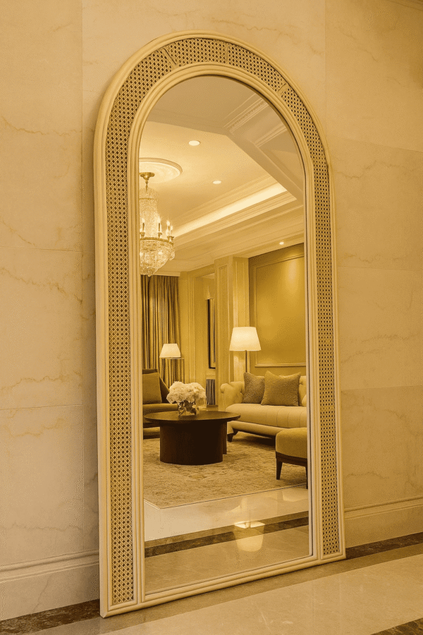 Handmade Rattan Wall Mirror, Real looking Mirror. - Image 2