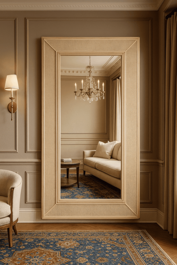 Handmade Rattan Wall Mirror, Real looking Mirror. - Image 2