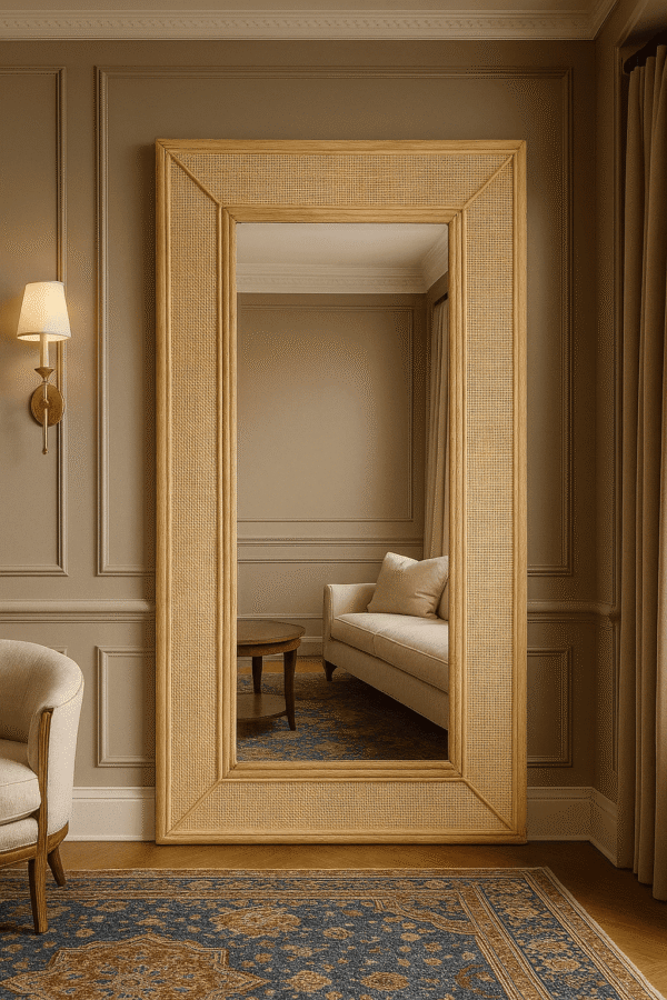 Handmade Rattan Wall Mirror, Real looking Mirror. - Image 4