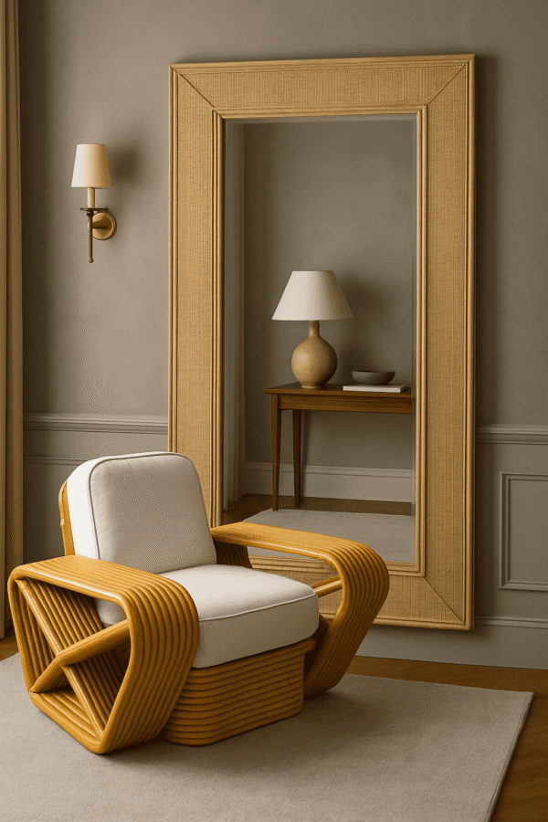 Handmade Rattan Wall Mirror, Real looking Mirror. - Image 5