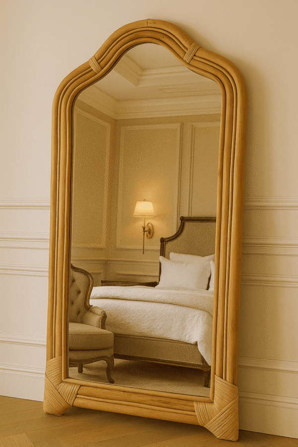 Handmade Rattan Wall Mirror, Real looking Mirror. - Image 2