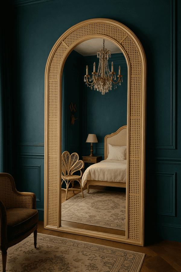 Handmade Rattan Wall Mirror, Real looking Mirror.