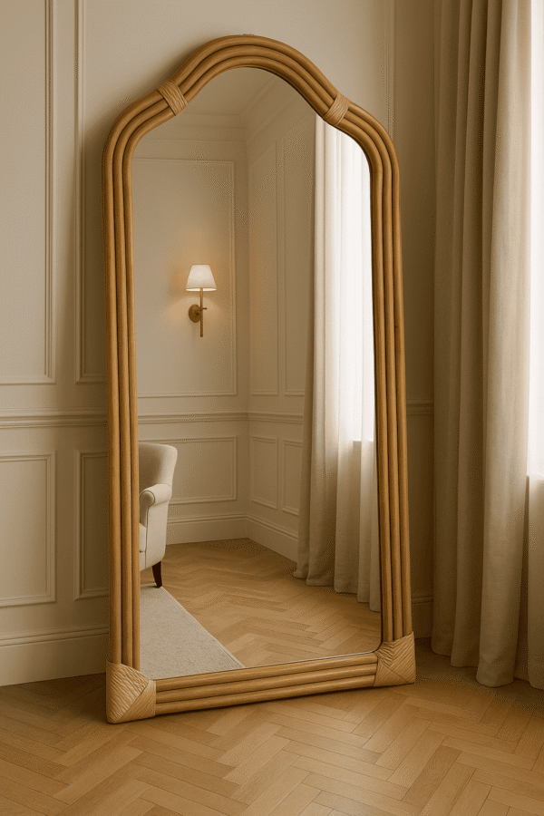 Handmade Rattan Wall Mirror, Real looking Mirror. - Image 3