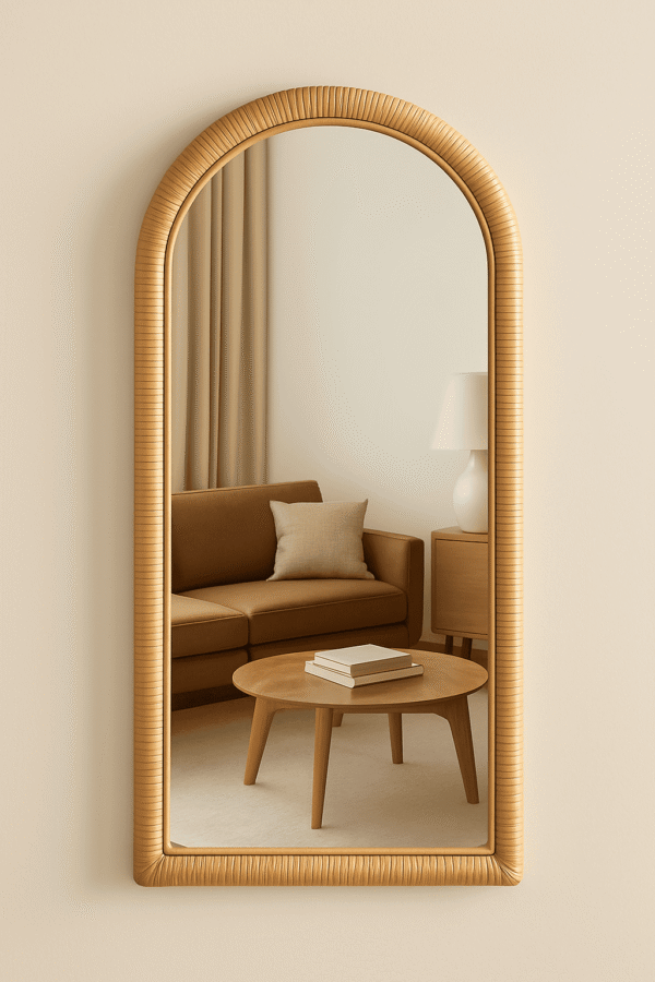 Handmade Rattan Wall Mirror, Real looking Mirror. - Image 10