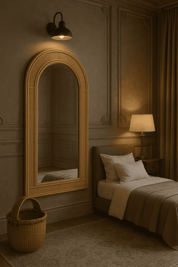 Handmade Rattan Wall Mirror, Real looking Mirror. - Image 3