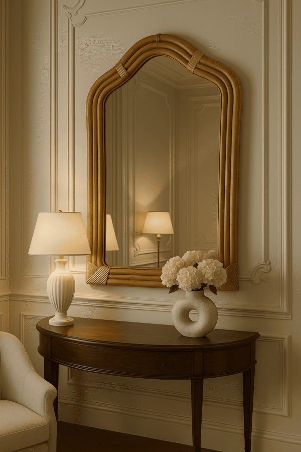 Handmade Rattan Wall Mirror, Real looking Mirror.
