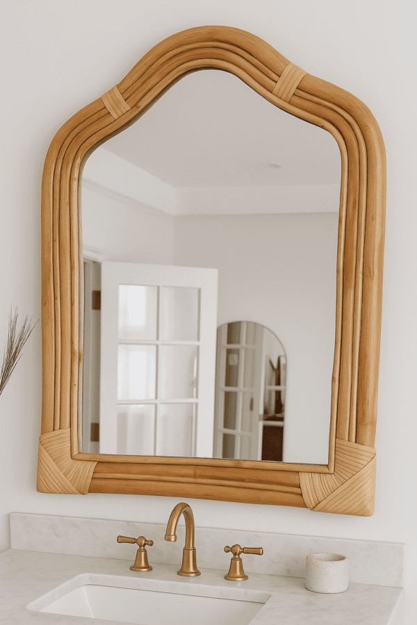 Handmade Rattan Wall Mirror, Real looking Mirror. - Image 7