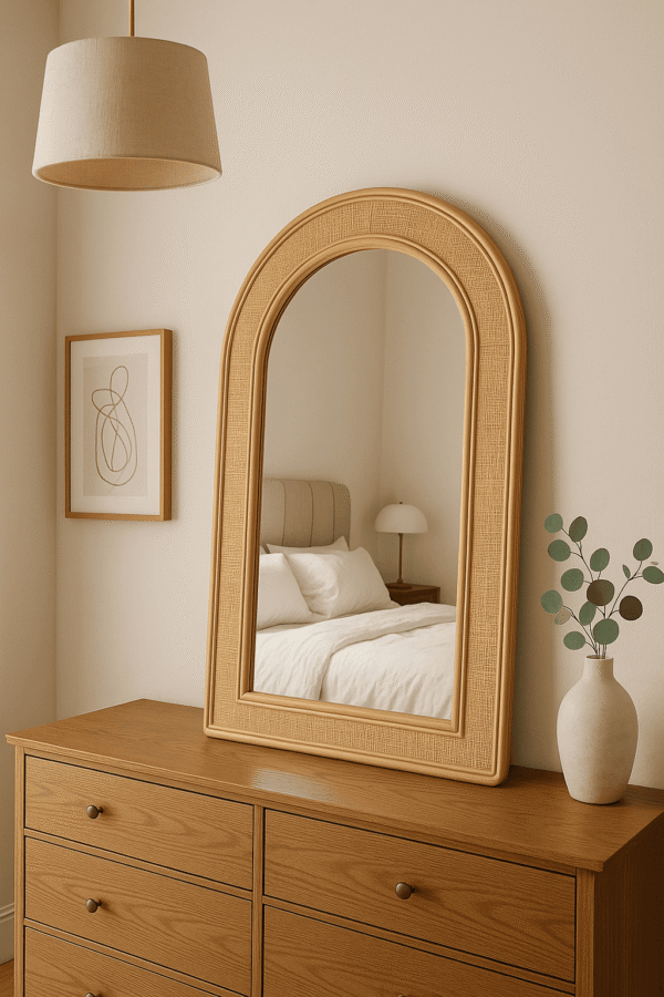 Handmade Rattan Wall Mirror, Real looking Mirror. - Image 4